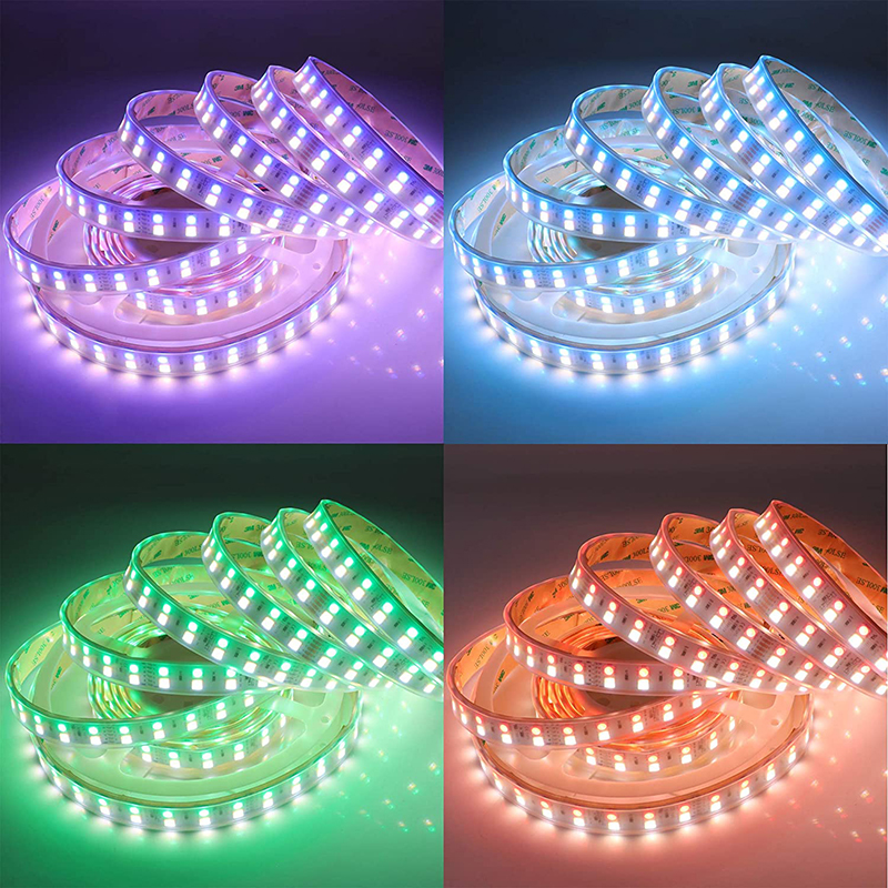 DC24V RGB+CCT Double Row LED Light Strips Color Changing Lighting 16.4ft